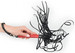 Bad Kitty - korbács csuklópánttal (fekete-piros) kép