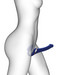 Strap-on-me M - pánt nélküli felcsatolható, léghullámos vibrátor - közepes (kék) kép