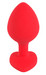 You2Toys Plug Medium - fekete köves, szíves anál dildó (piros) - közepes kép