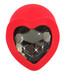 You2Toys Plug Medium - fekete köves, szíves anál dildó (piros) - közepes kép