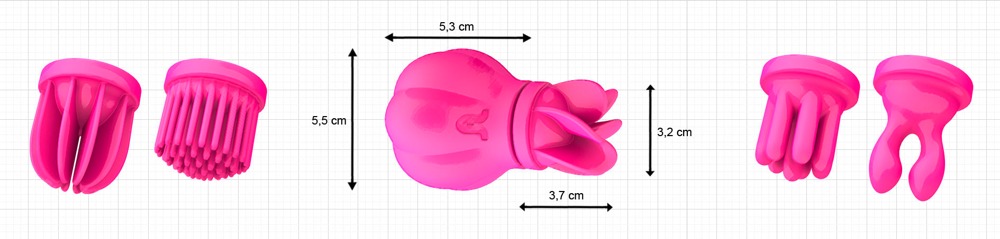 Adrien Lastic Caress - akkus, forgó csikló vibrátor szett (pink) Csikló izgató vibrátor kép