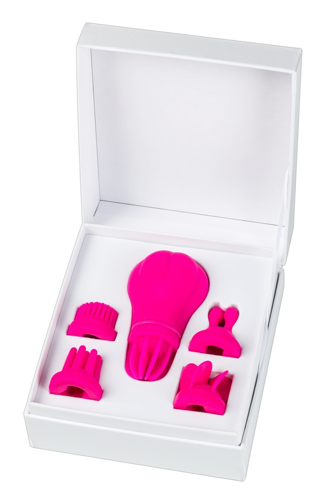 Adrien Lastic Caress - akkus, forgó csikló vibrátor szett (pink) Csikló izgató vibrátor kép