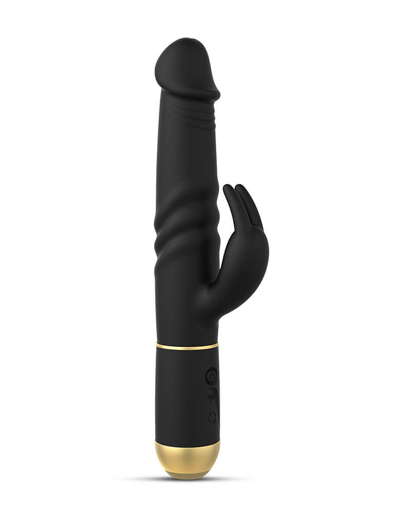 Dorcel Furious Rabbit 2.0 - akkus, lökő csiklókaros vibrátor (fekete) Hüvely és csikló izgató vibrátor kép
