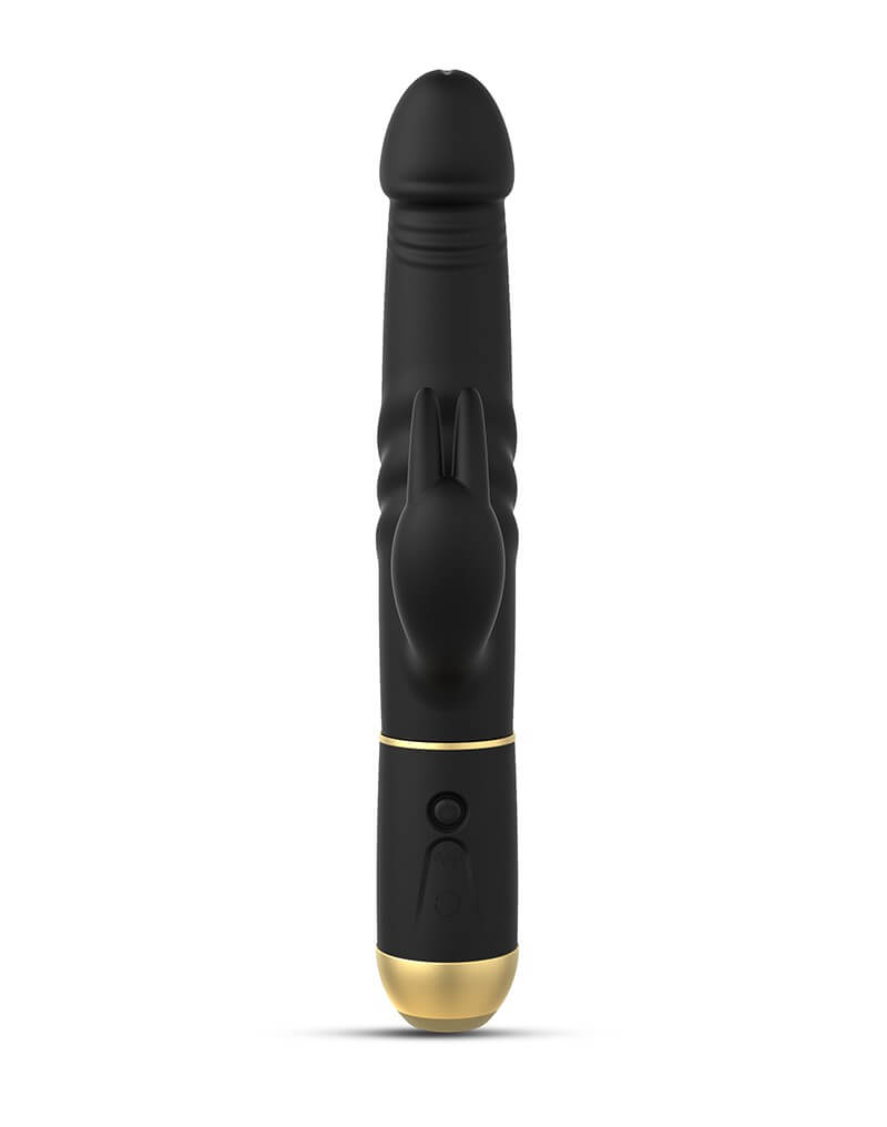 Dorcel Furious Rabbit 2.0 - akkus, lökő csiklókaros vibrátor (fekete) Hüvely és csikló izgató vibrátor kép