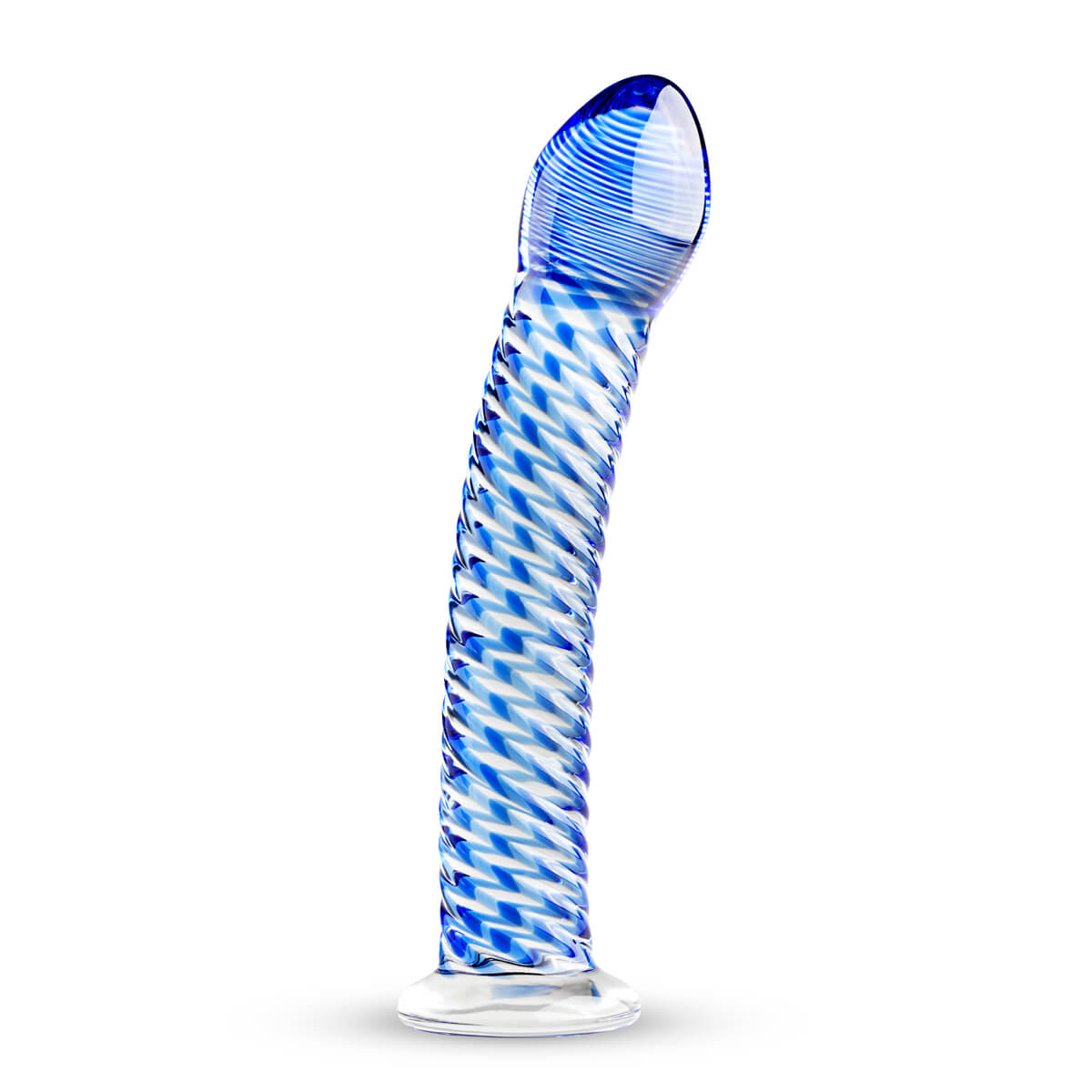 Gildo Glass No. 5 - spirális  üveg dildó (áttetsző-kék) kép