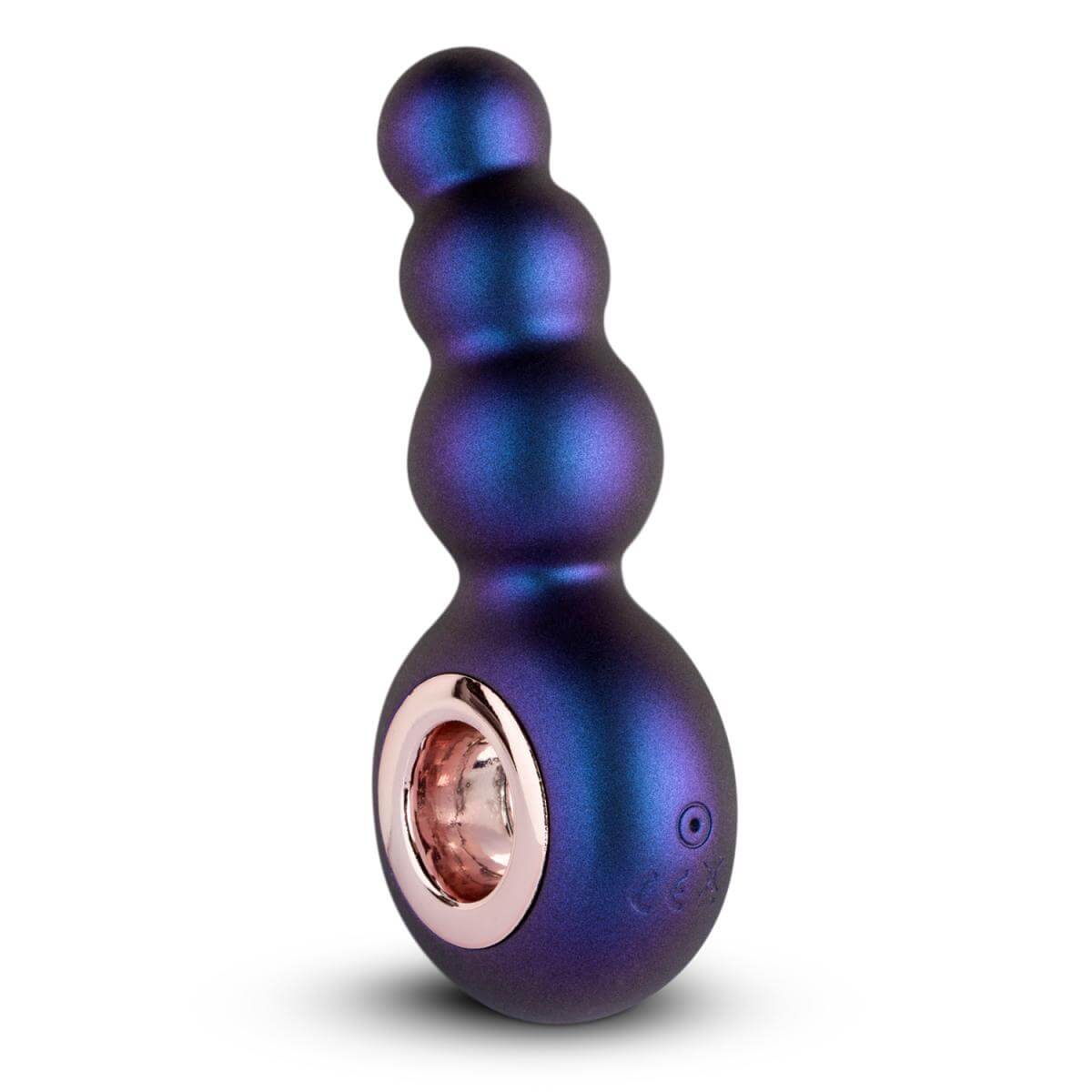 Hueman Outer Space - akkus, gyöngyös anál vibrátor fogógyűrűvel (lila) Anál dildó, anál tágító, vibrátor kép