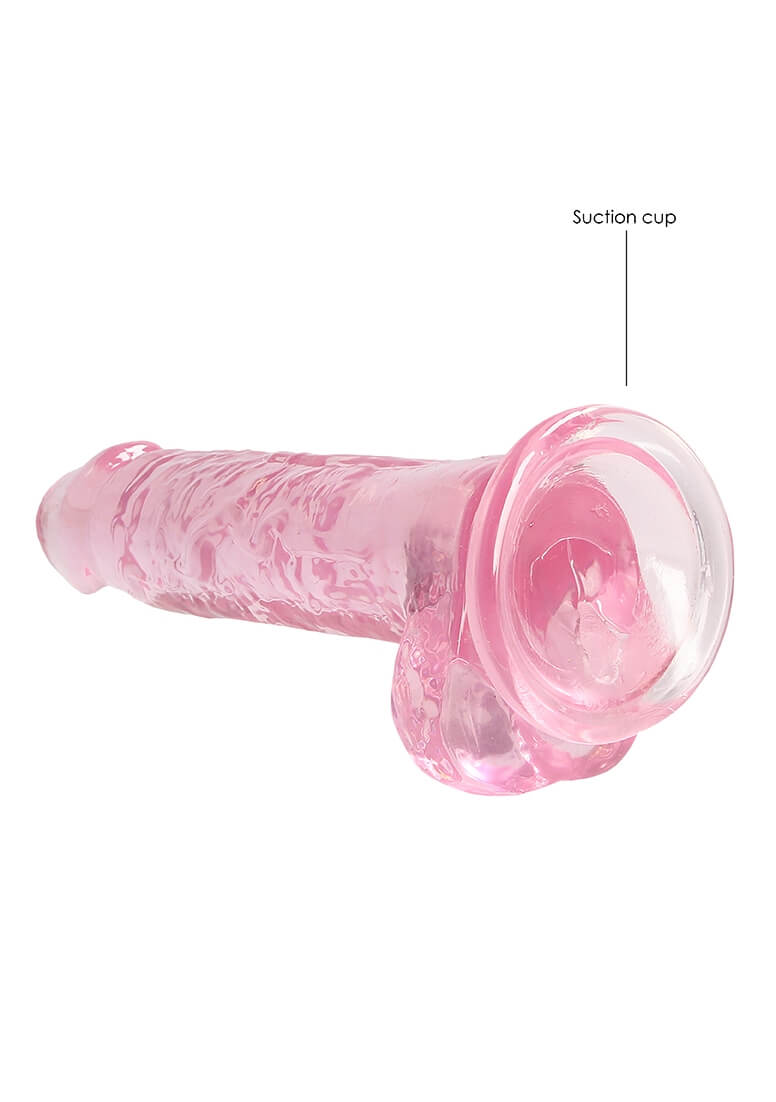 REALROCK - áttetsző élethű dildó - pink (17 cm) Dildó, műpénisz kép