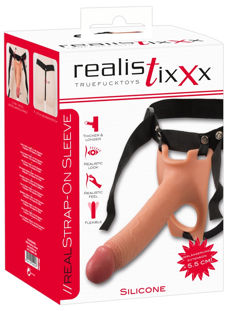Realistixxx Strap-on - felcsatolható, üreges, élethű dildó (natúr) kép