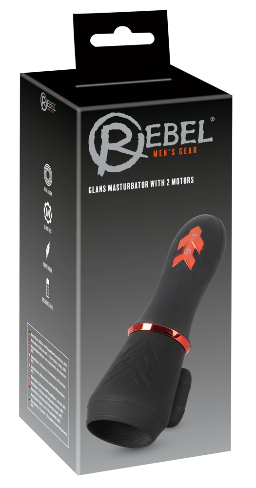 Rebel - akkus, két motoros makkvibrátor (fekete) kép