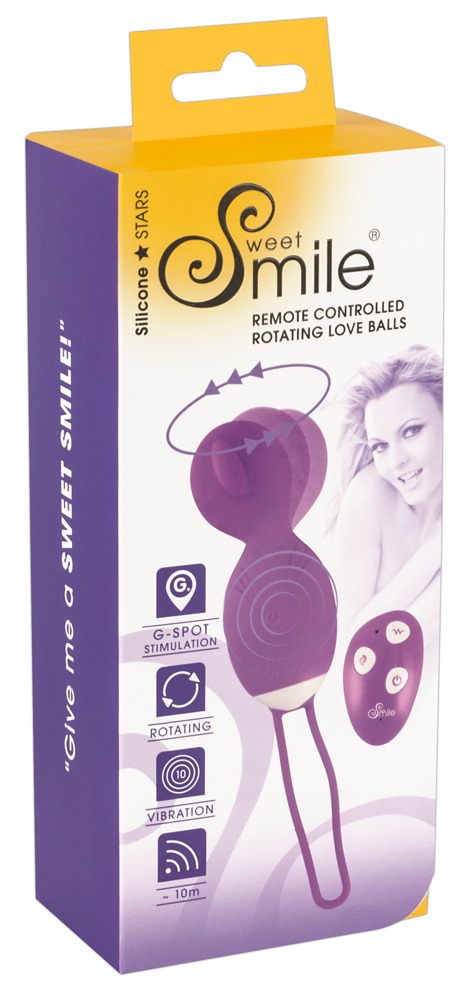 SMILE Rotating Love Ball - akkus, rádiós, forgó vibrációs tojás (lila) Gésa golyó, hüvely izgató kép