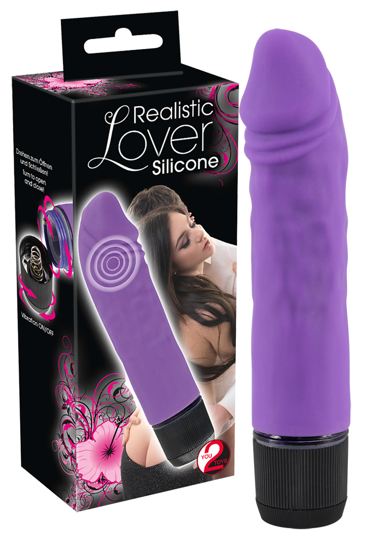 Silicone Lover - realisztikus vibrátor (lila) Nagy és normál vibrátor kép