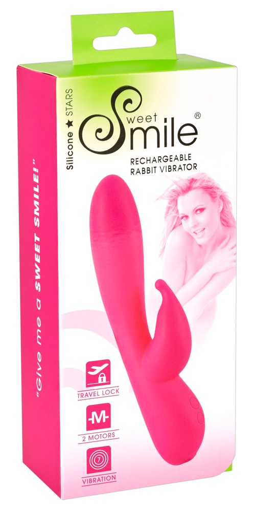 Smile Rabbit - akkus, 2 motoros vibrátor (pink) kép