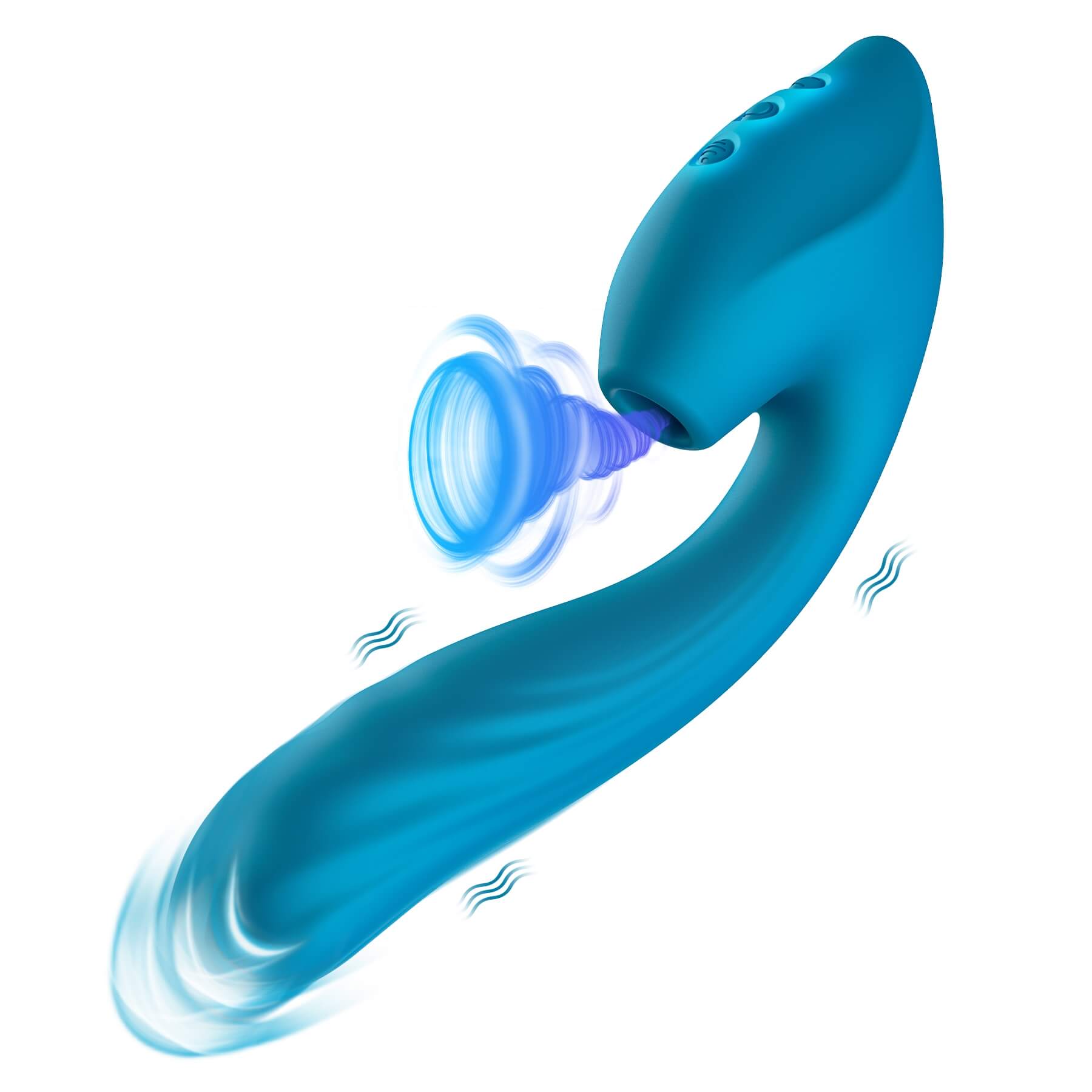 Vibeconnect - vízálló G-pont vibrátor és csiklóizgató (kék) kép