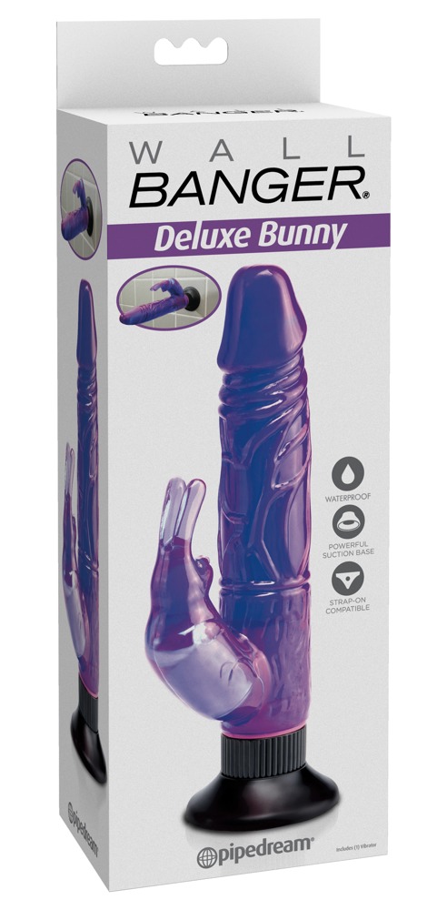 Wall Deluxe Bunny - tapadókorongos, csiklókaros vibrátor (lila) kép
