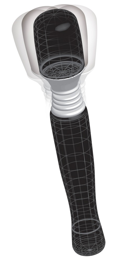 Wanachi Wand - mini masszírozó vibrátor (fekete) Nagy és normál vibrátor kép