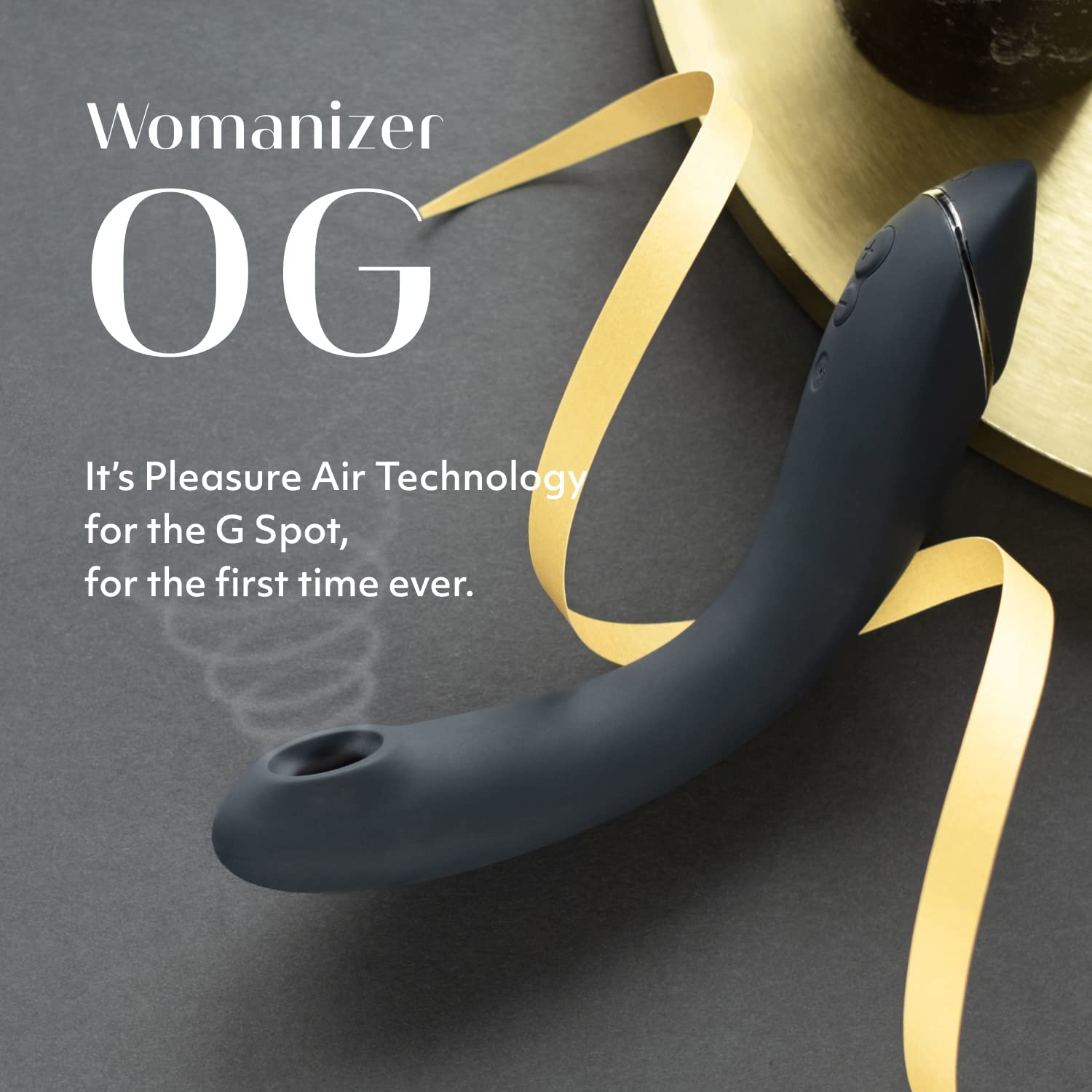 Womanizer OG - akkus, vízálló 2in1 léghullámos G-pont vibrátor (fekete) G-pont izgató kép