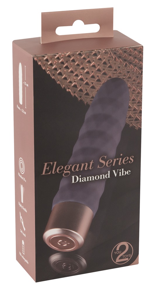 You2Toys Elegant Diamond - akkus rúd vibrátor (sötétlila) Nagy és normál vibrátor kép